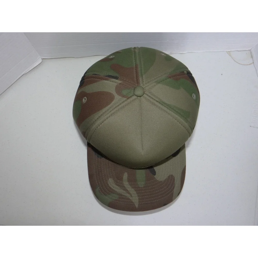 Vintage San Sun Woodland Camo Trucker Hat Snapback Rope Flat Bill Mens Cap 4167